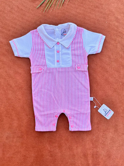 Cute Baby Summer Romper with Collar – Soft Cotton