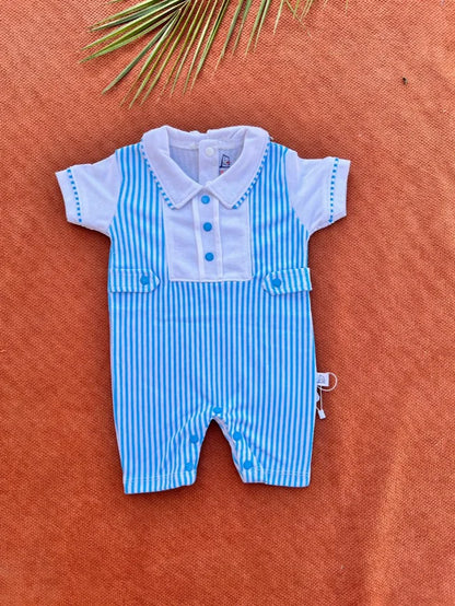 Cute Baby Summer Romper with Collar – Soft Cotton