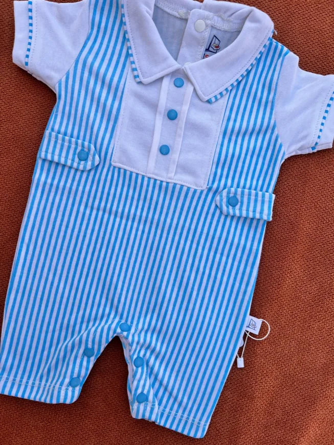 Cute Baby Summer Romper with Collar – Soft Cotton