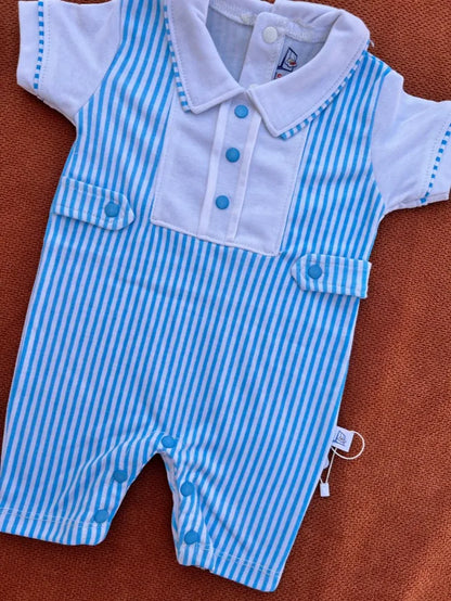 Cute Baby Summer Romper with Collar – Soft Cotton