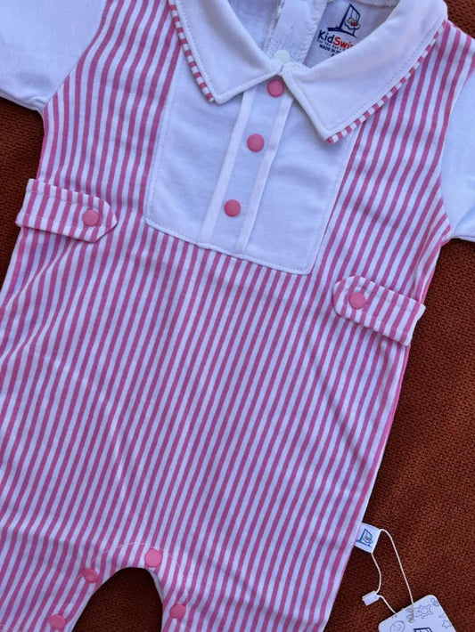 Cute Baby Summer Romper with Collar – Soft Cotton