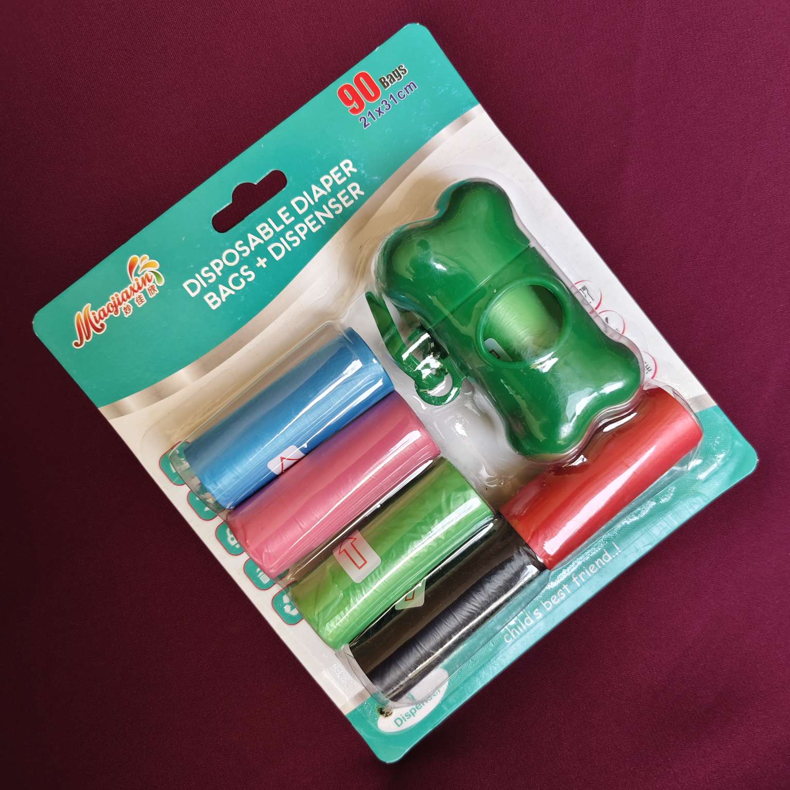 Diaper Bag Dispenser with Refill Rolls Pakistan green