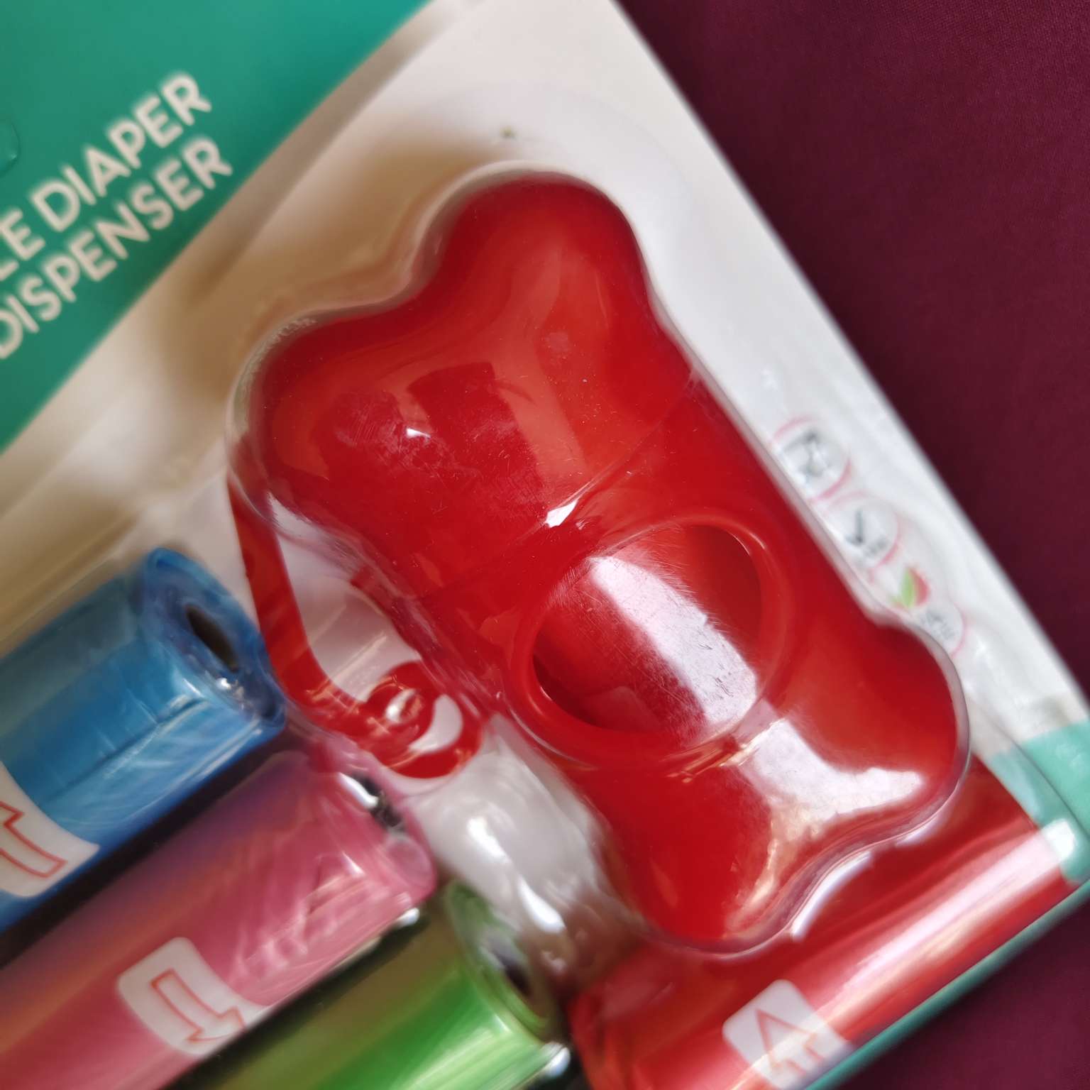 Diaper Bag Dispenser with Refill Rolls Pakistan red