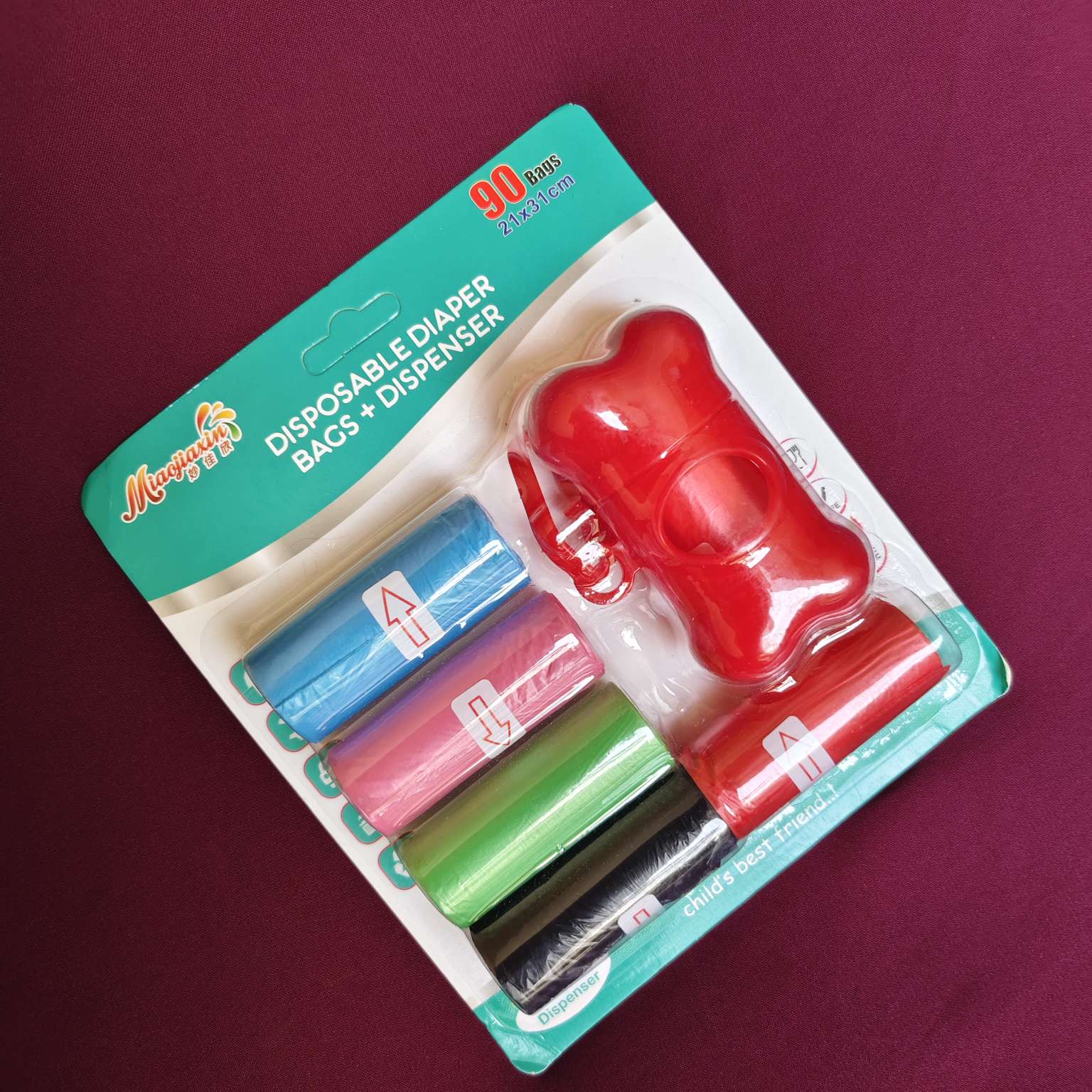 Diaper Bag Dispenser with Refill Rolls Pakistan red