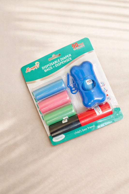 Diaper Bag Dispenser – 1 Travel Dispenser + 6 Refill Rolls | Blue