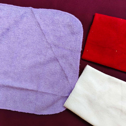 Face Towels for Babies – 3-Pack Soft & Absorbent Cotton Washcloths | Red