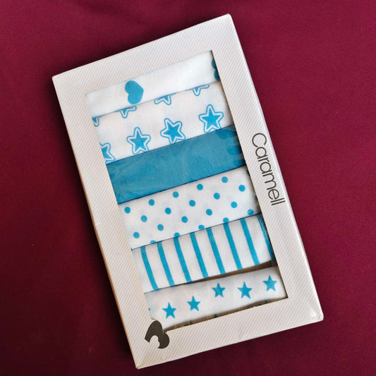 Face towels pack of 6 blue 1