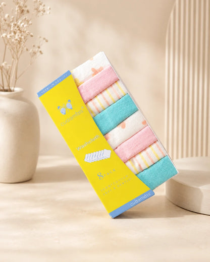 Baby Face Towel Pack of 8 | Soft Baby Washcloths