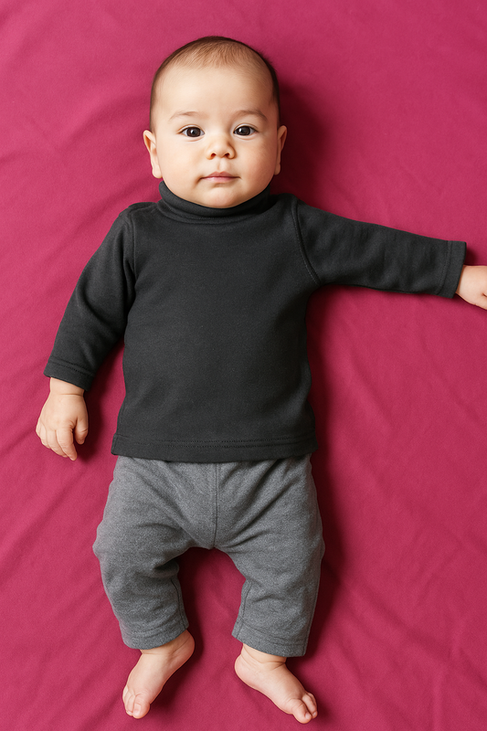 Premium Baby High Neck Shirts – Multiple Sizes (Black)
