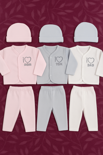 Pack of 3 Newborn Winter Jabla Dresses – Soft, Warm