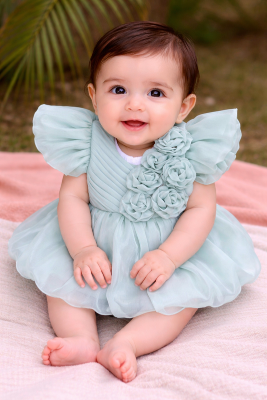 Baby Girl Frock – Floral Outfit