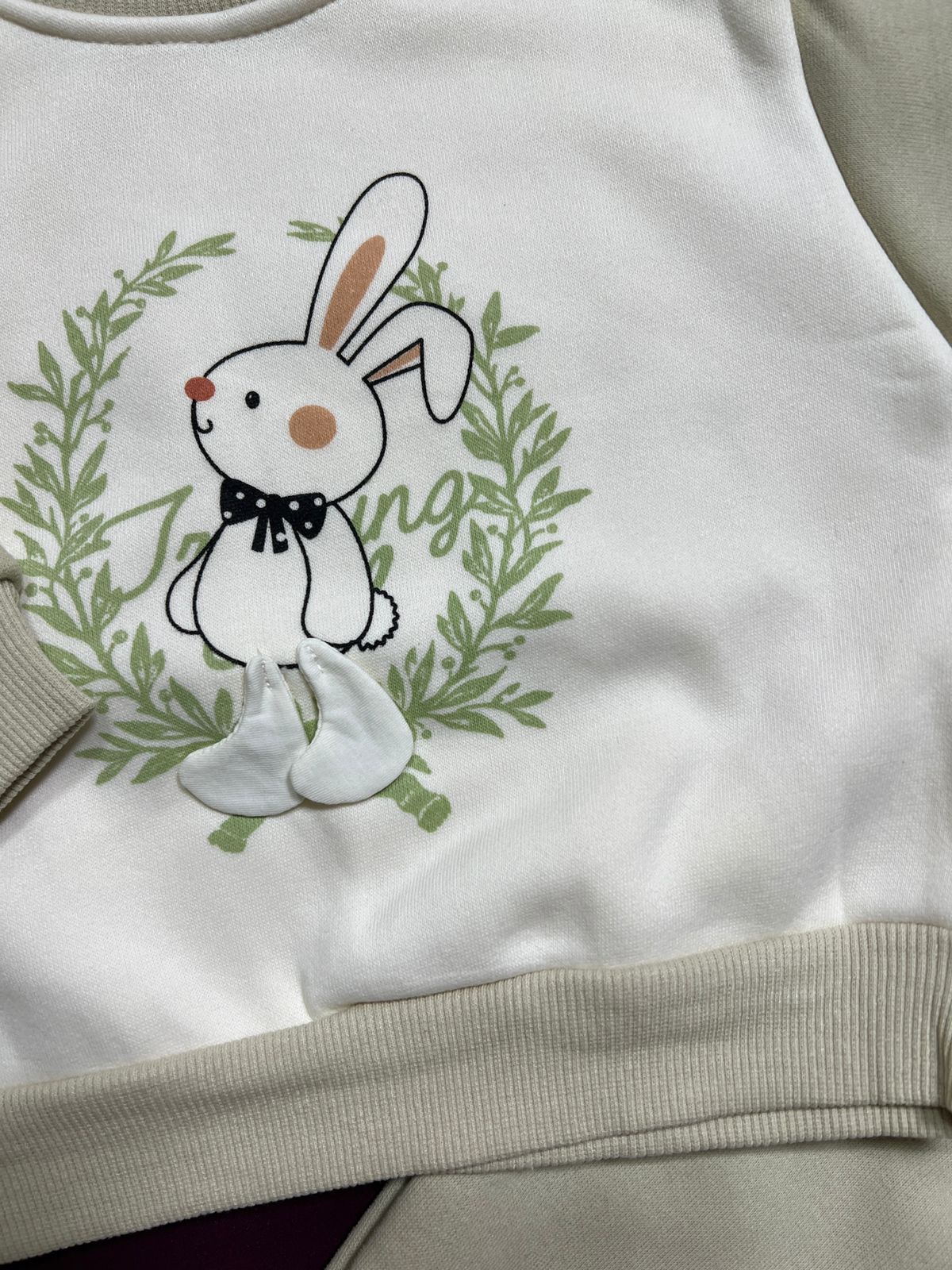 Warm Baby Outfit – Two-Piece Set (Rabbit Design)