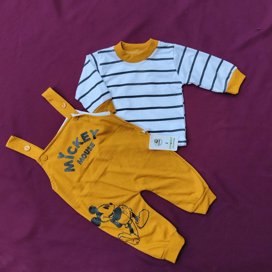 Mickey Mouse Baby Dungaree Set – 2-Piece Romper Outfit