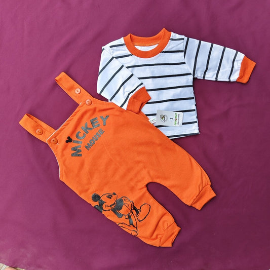 Mickey Mouse Baby Dungaree Set – 2-Piece Romper Outfit
