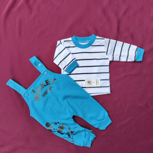 Mickey Mouse Baby Dungaree Set – 2-Piece Romper Outfit