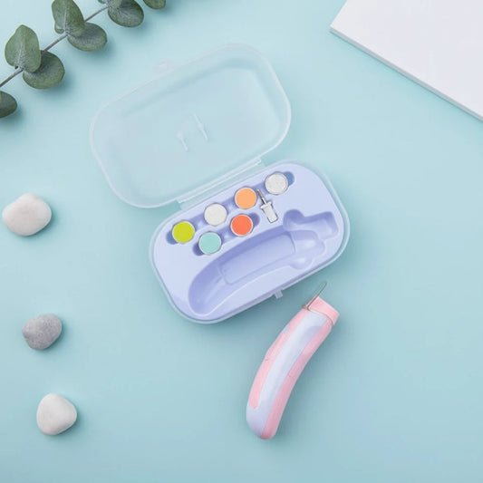 Imported Electric Baby Nail Trimmer Kit – Safe & Gentle Nail Care Set (Pink)