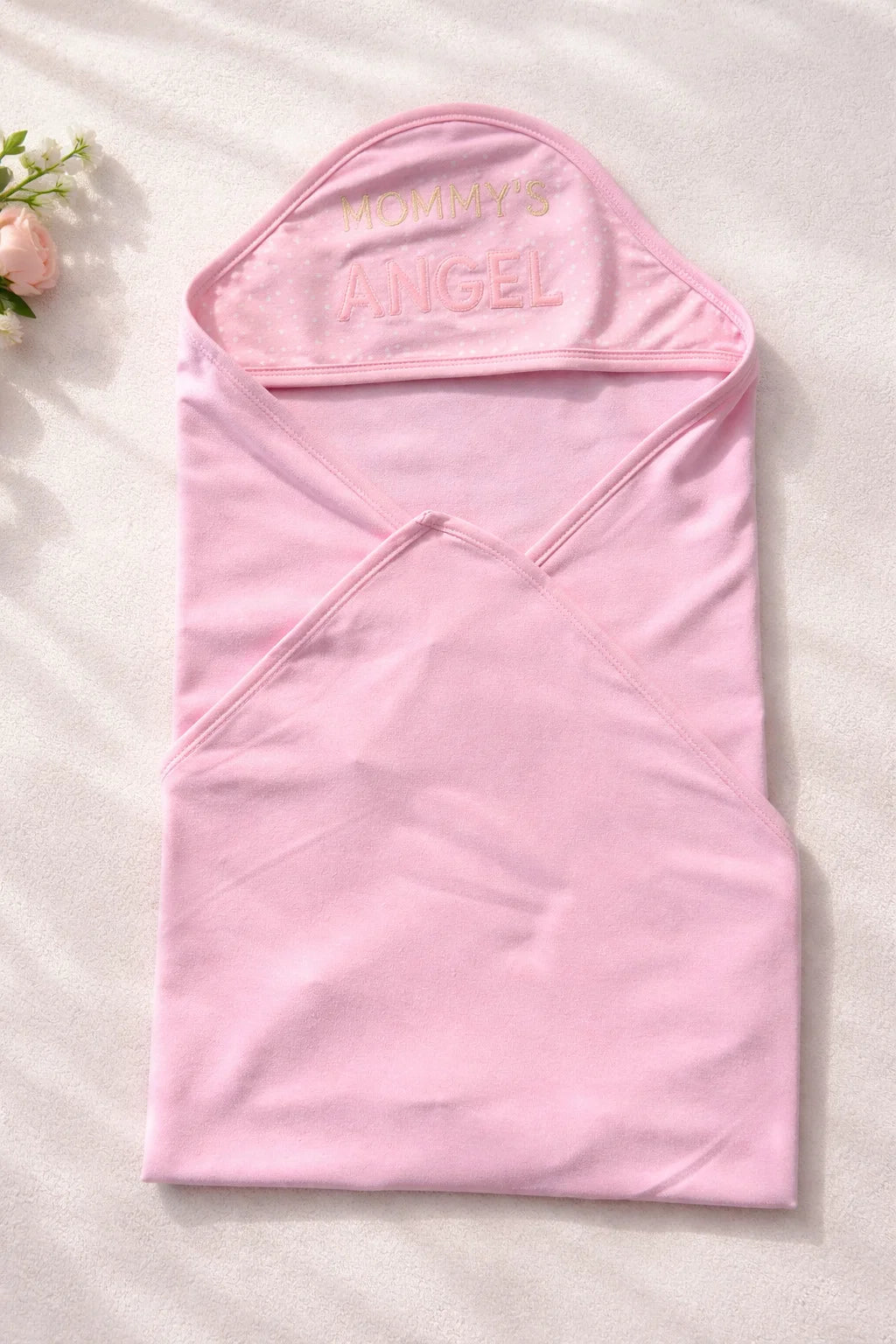 Imported Hooded Wrapping Sheet for Babies "MOMMY'S ANGEL"