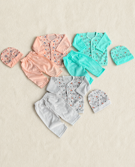 Pack of 3 Newborn Jabla Dress Set