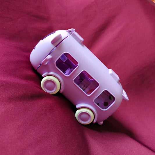 Kids Bus Water Bottle – 1 Cute 500ml Leakproof Sipper | Purple
