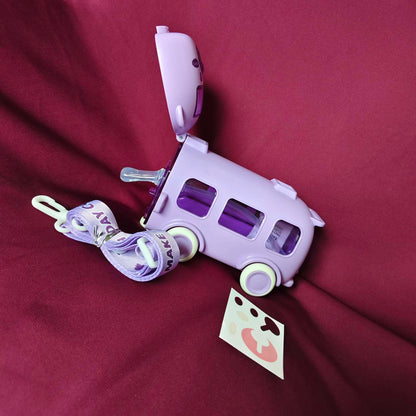 Kids Bus Water Bottle – 1 Cute 500ml Leakproof Sipper | Purple