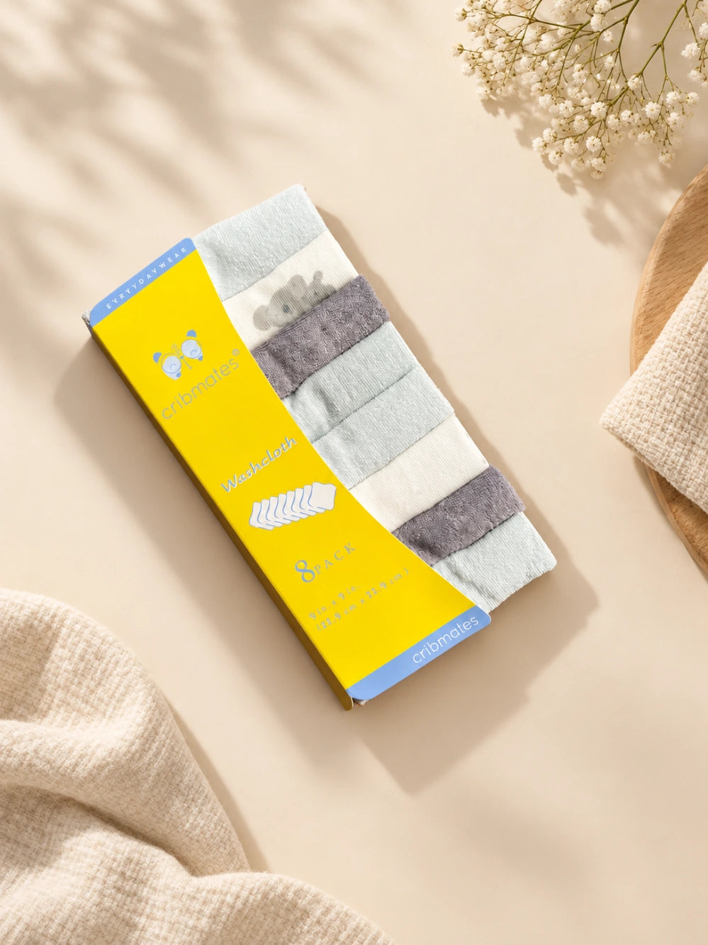 Baby Face Towel Pack of 8 | Soft Baby Washcloths
