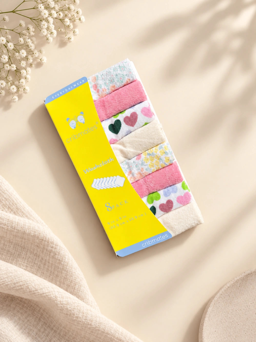 Baby Face Towel Pack of 8 | Soft Baby Washcloths