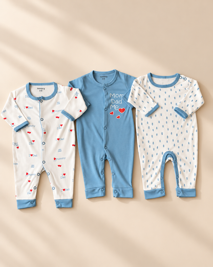 Pack of 3 Baby Full Sleeve Rompers