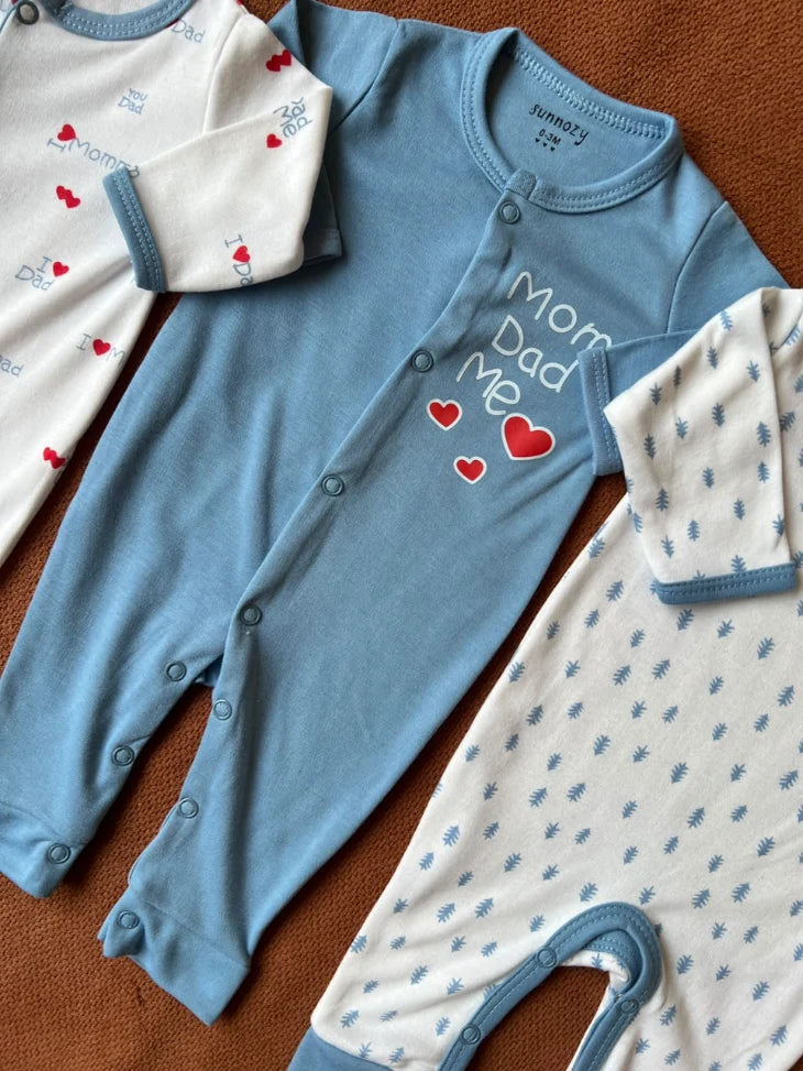 Pack of 3 Baby Full Sleeve Rompers