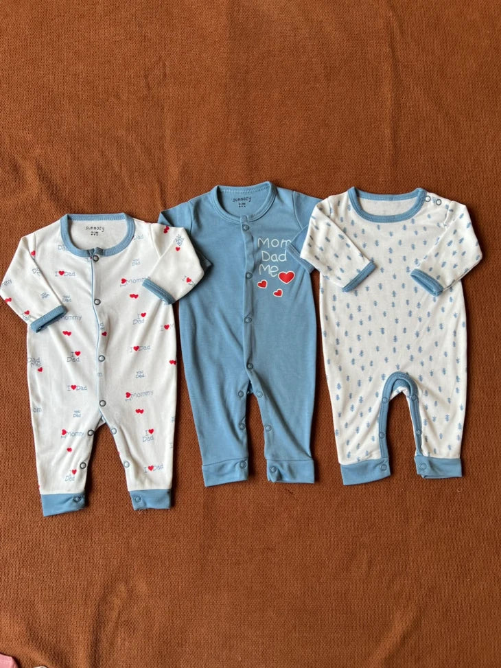 Pack of 3 Baby Full Sleeve Rompers