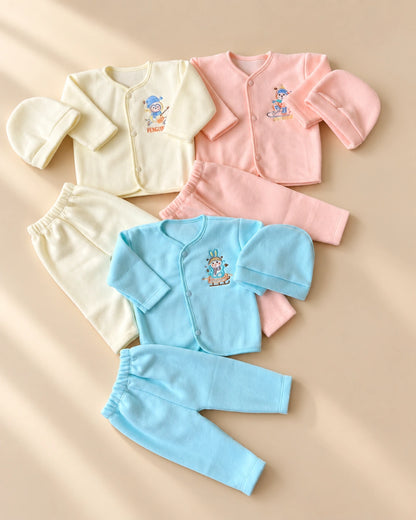 Pack of 3 Newborn Winter Jabla Dresses - Soft, Warm & Comfortable