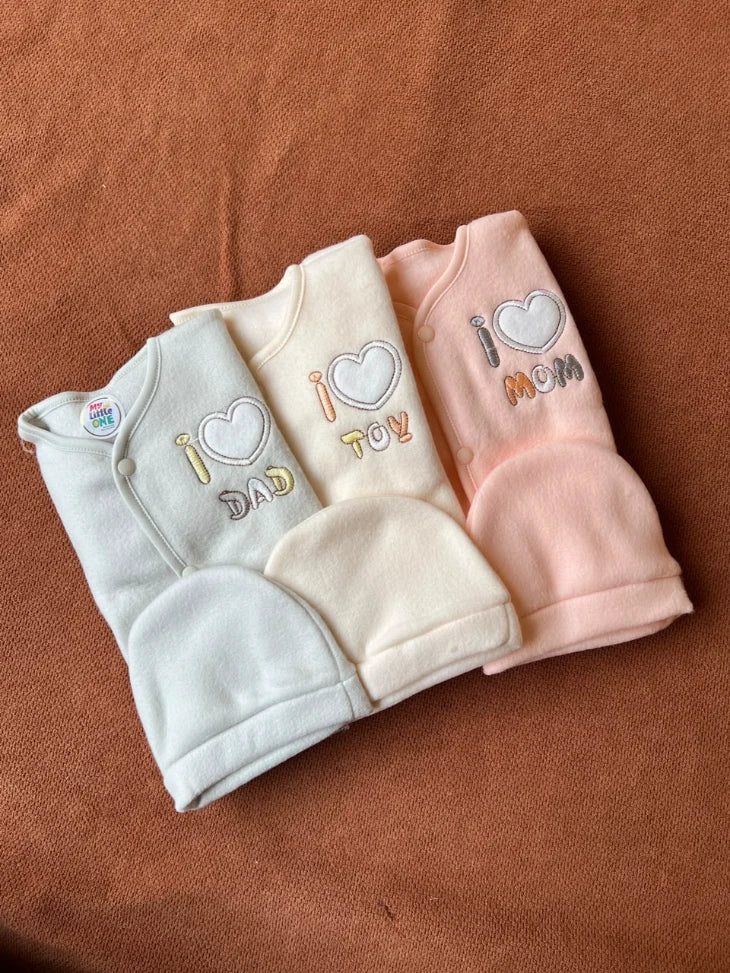 Pack of 3 Newborn Winter Jabla Dresses - Soft, Warm & Comfortable