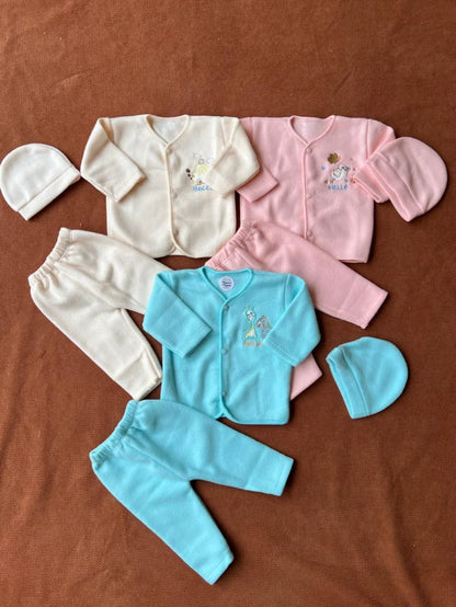 Pack of 3 Newborn Winter Jabla Dresses - Soft, Warm & Comfortable