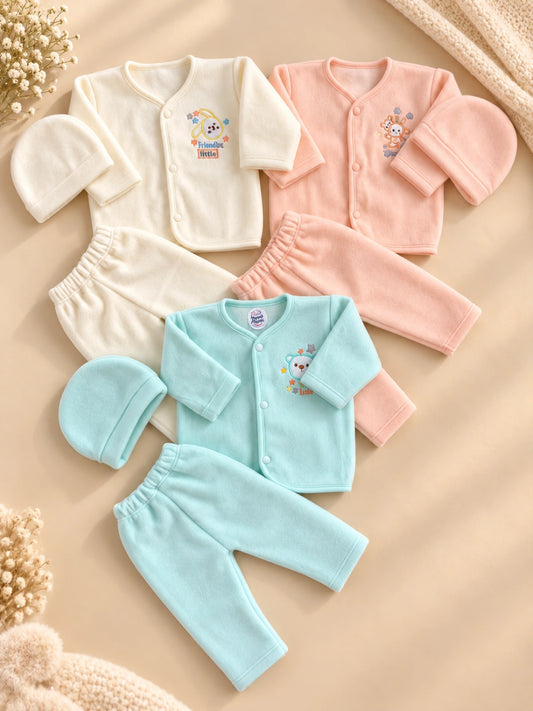 Pack of 3 Newborn Winter Jabla Dresses - Soft, Warm & Comfortable