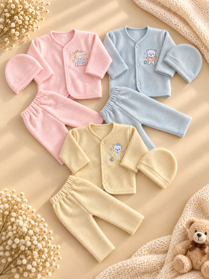 Pack of 3 Newborn Winter Jabla Dresses - Soft, Warm & Comfortable