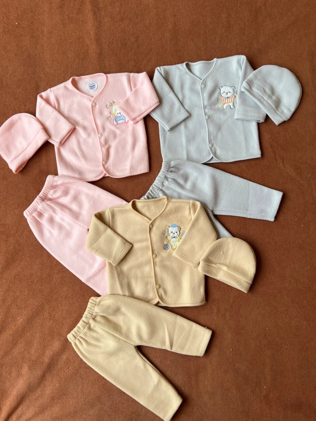Pack of 3 Newborn Winter Jabla Dresses - Soft, Warm & Comfortable