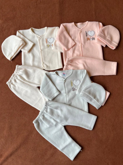 Pack of 3 Newborn Winter Jabla Dresses - Soft, Warm & Comfortable