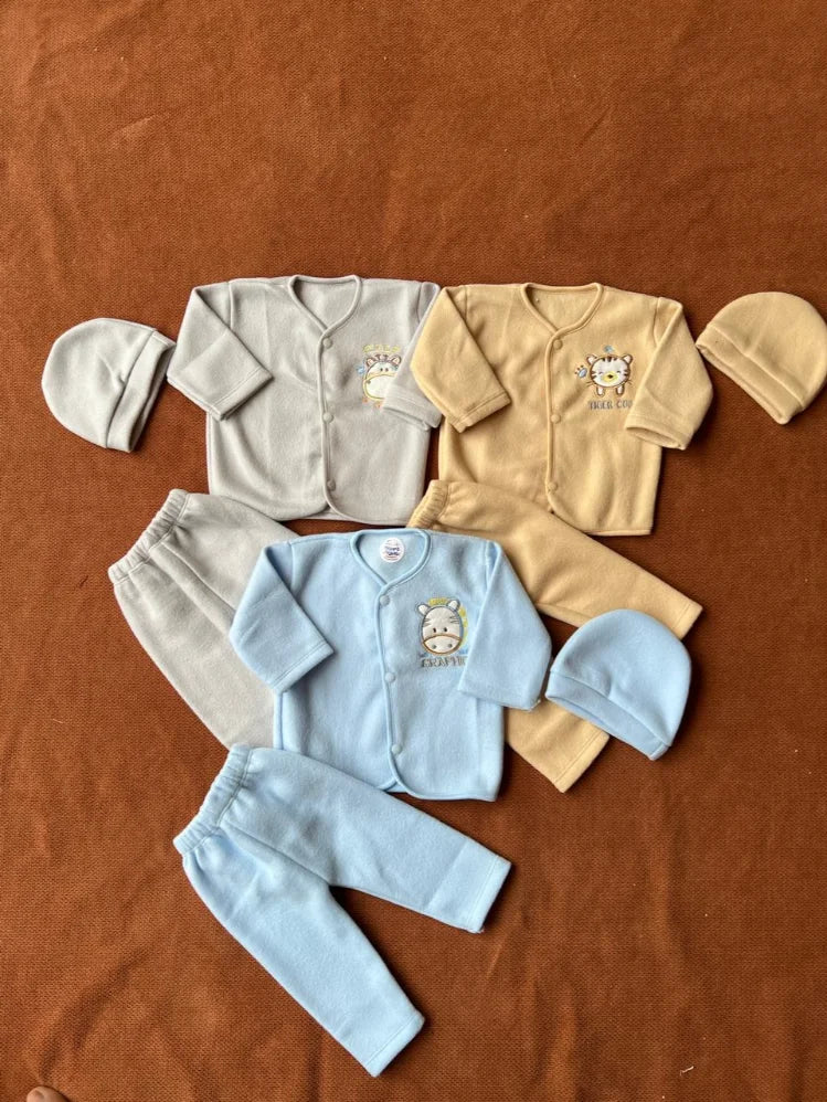 Pack of 3 Newborn Winter Jabla Dresses - Soft, Warm & Comfortable