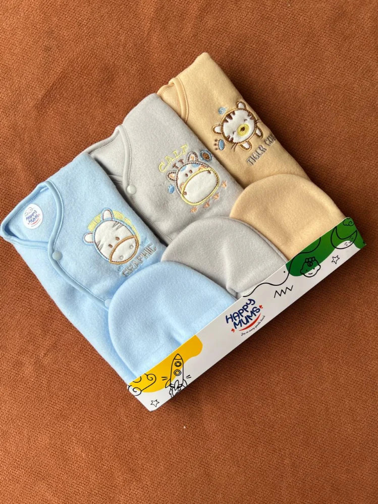 Pack of 3 Newborn Winter Jabla Dresses - Soft, Warm & Comfortable