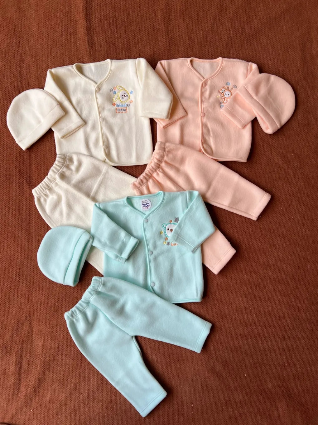 Pack of 3 Newborn Winter Jabla Dresses - Soft, Warm & Comfortable
