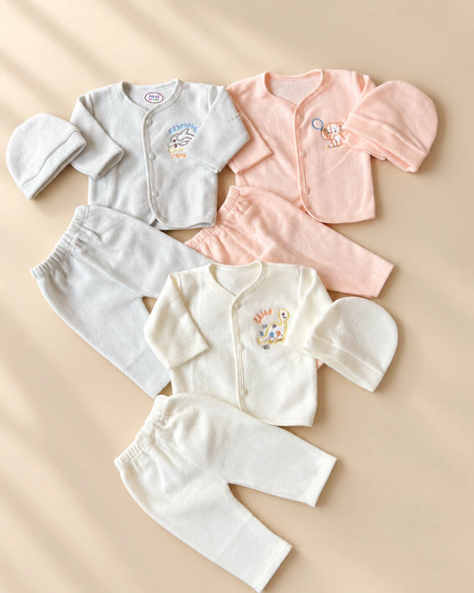 Pack of 3 Newborn Winter Jabla Dresses - Soft, Warm & Comfortable