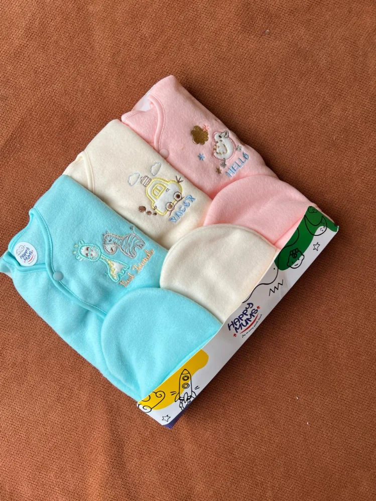 Pack of 3 Newborn Winter Jabla Dresses - Soft, Warm & Comfortable
