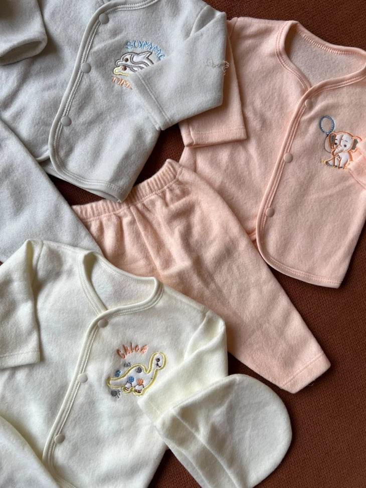 Pack of 3 Newborn Winter Jabla Dresses - Soft, Warm & Comfortable