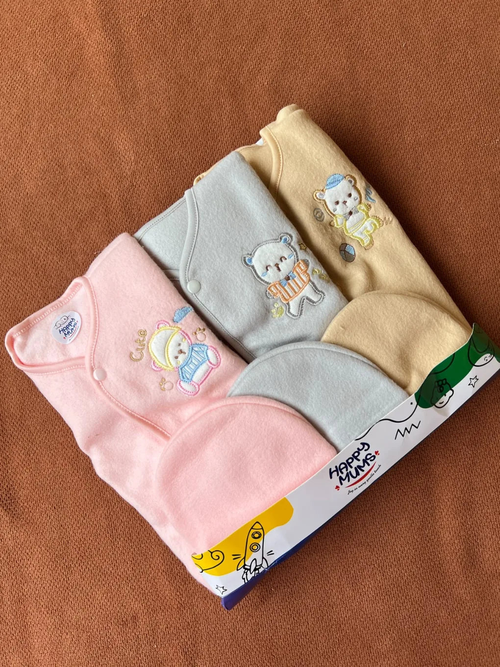 Pack of 3 Newborn Winter Jabla Dresses - Soft, Warm & Comfortable