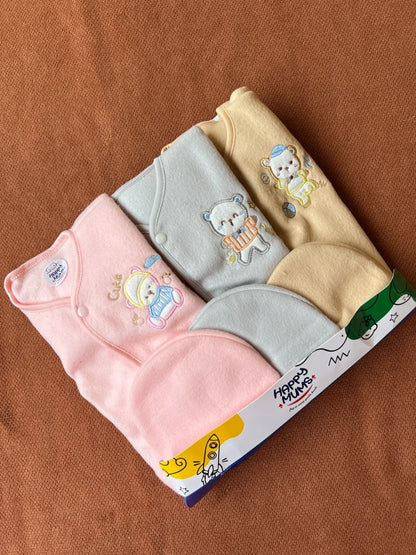Pack of 3 Newborn Winter Jabla Dresses - Soft, Warm & Comfortable