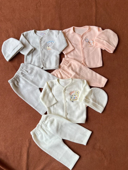 Pack of 3 Newborn Winter Jabla Dresses - Soft, Warm & Comfortable