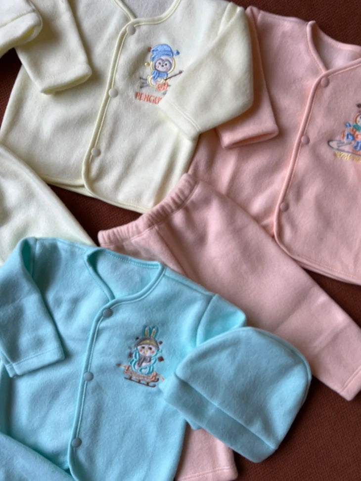 Pack of 3 Newborn Winter Jabla Dresses - Soft, Warm & Comfortable