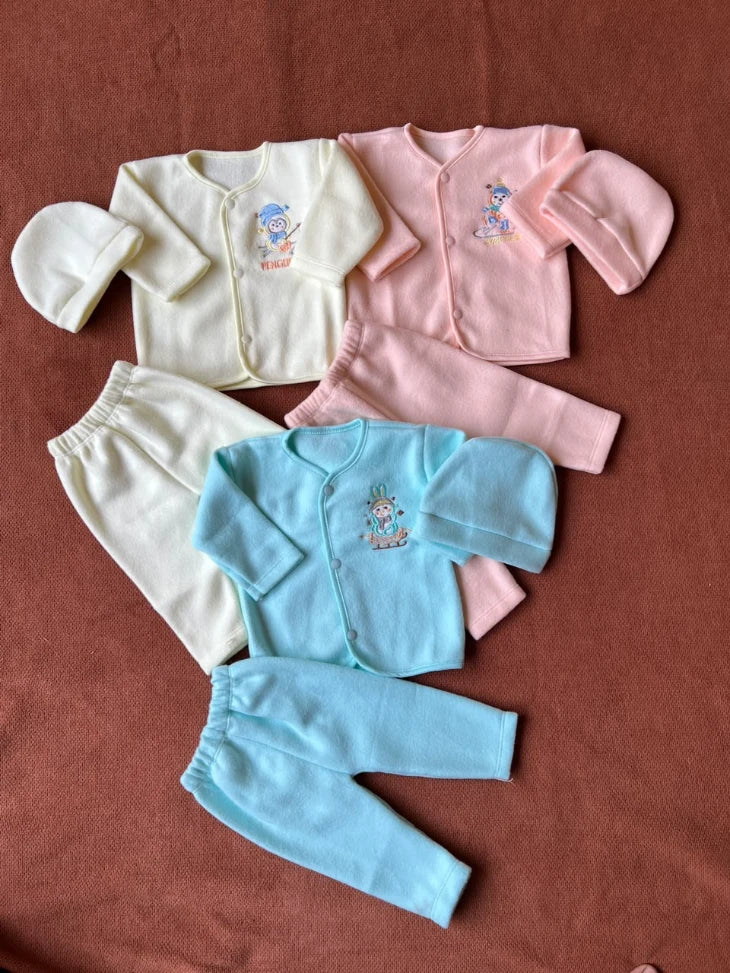 Pack of 3 Newborn Winter Jabla Dresses - Soft, Warm & Comfortable