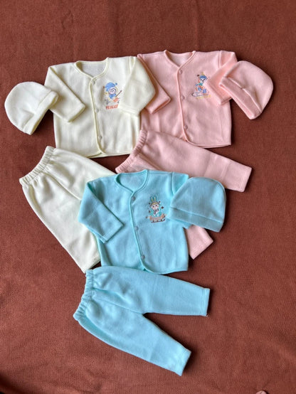 Pack of 3 Newborn Winter Jabla Dresses - Soft, Warm & Comfortable