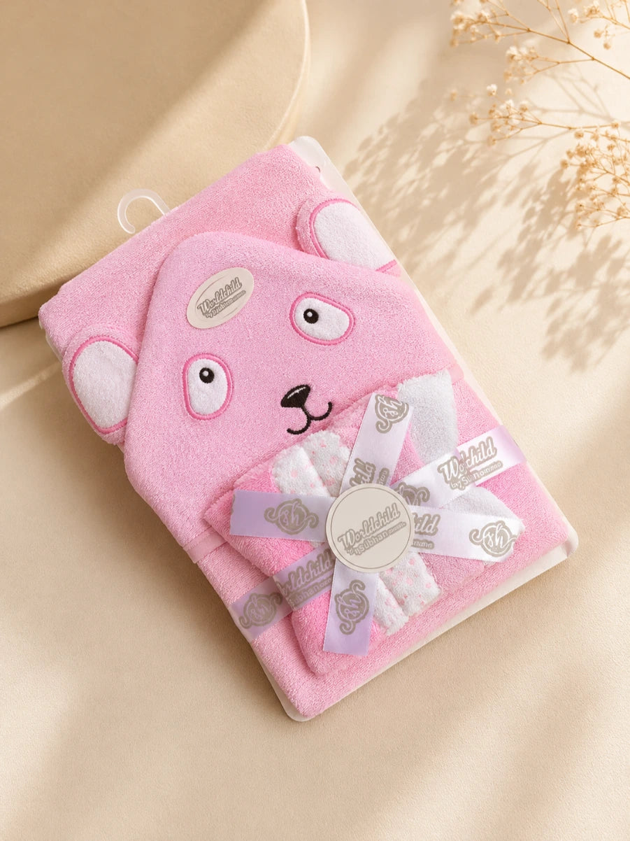 Kids Essentials Baby Bath Towel with 5 Face Towels
