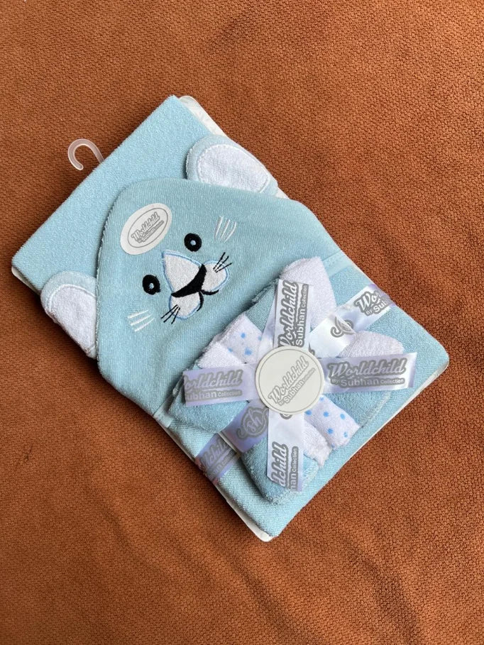 Kids Essentials Baby Bath Towel with 5 Face Towels